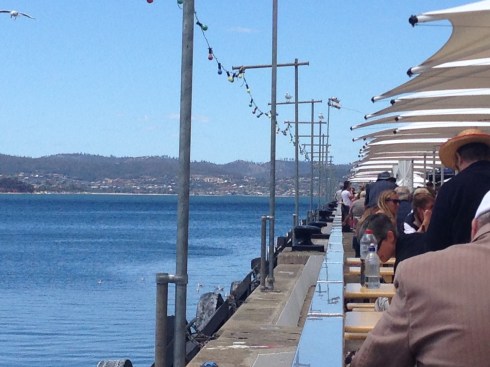 Hanging out at the Taste of Tasmania. Perfect.