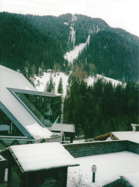 World Cup black run behind hotel